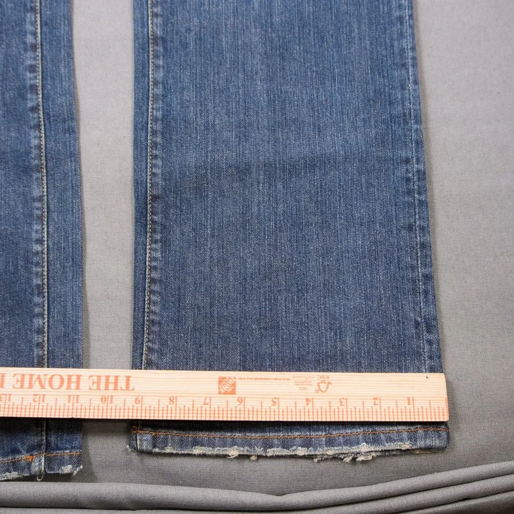 Retro Lucky Brand Men's USA Cowboy Western Bootcut Faded Jeans Fits 34x37
